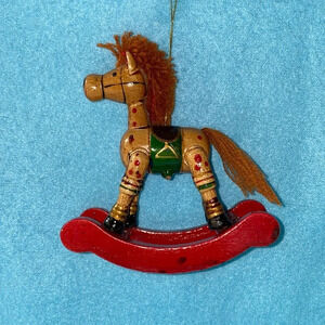 VINTAGE ROCKING HORSE Ornament crafted of wood